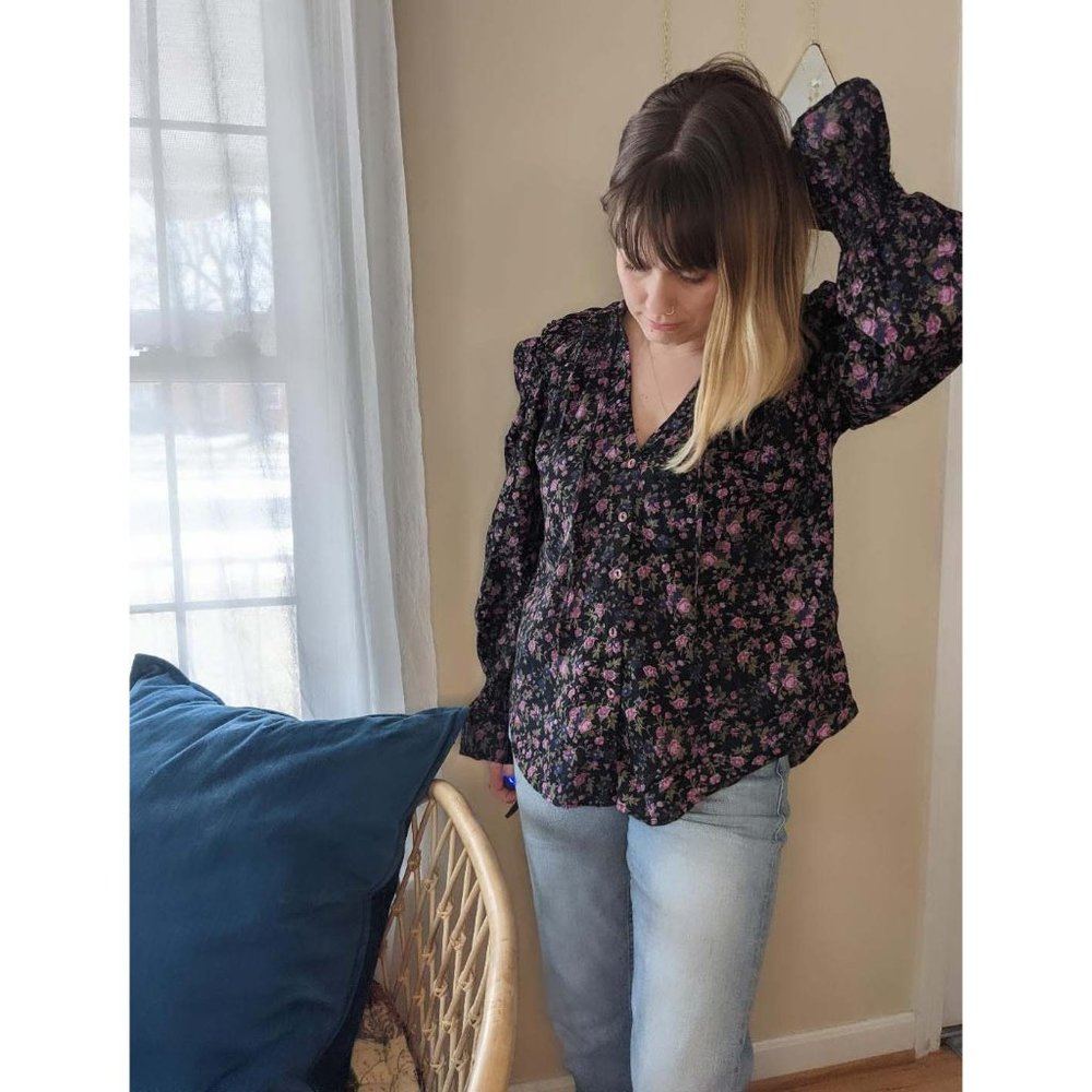 🎉LAST CHANCE🎉 NWT Free People Meant To Be Blouse / Black Combo - Picture 6 of 11
